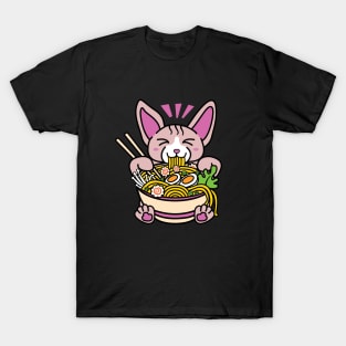 Ramen Noodles Sphynx Cat T-Shirt